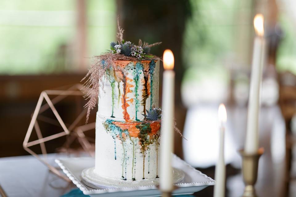 Watercolor drip cake