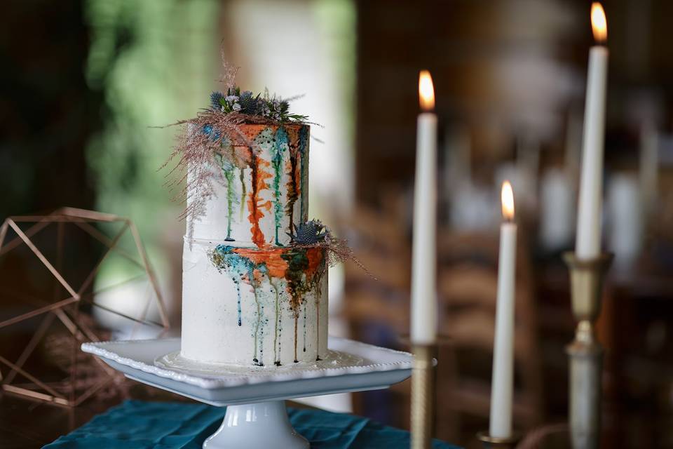 Watercolor drip cake