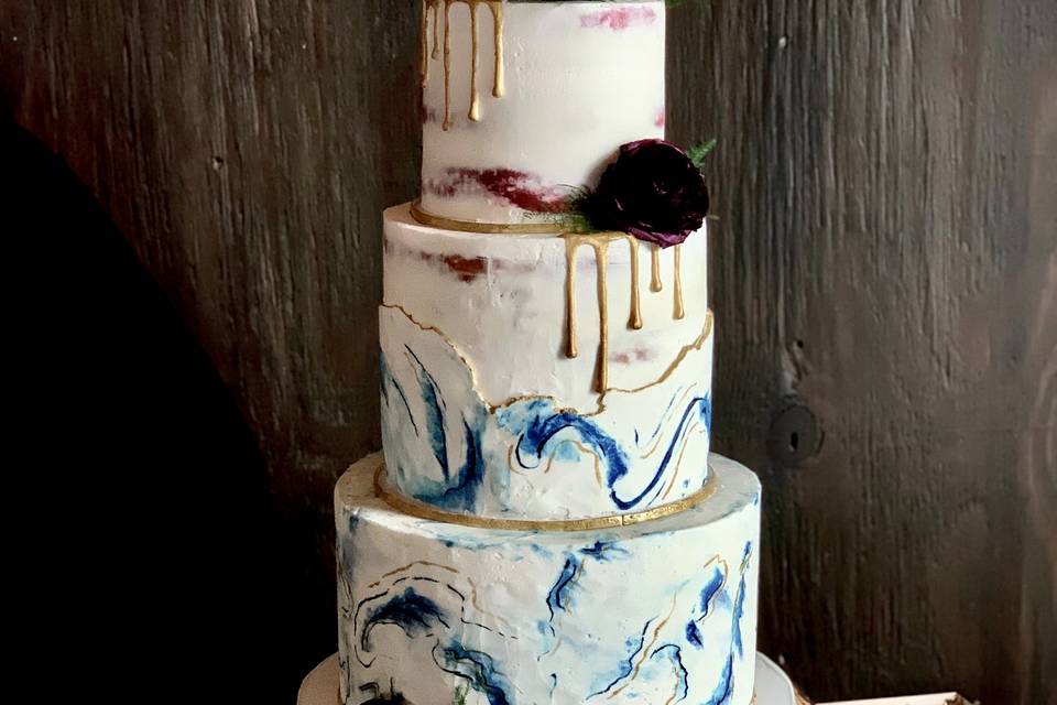 Blue marbled buttercream