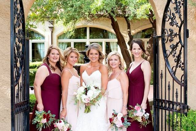 Bride with bridesmaid