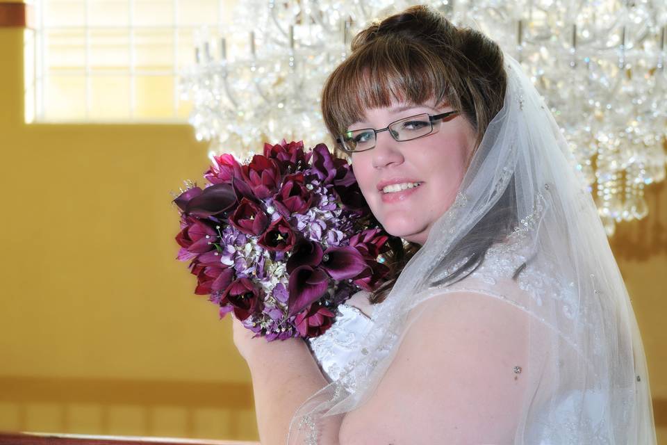 Bride with her bouquet