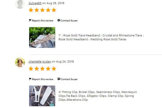 Some reviews from Etsy