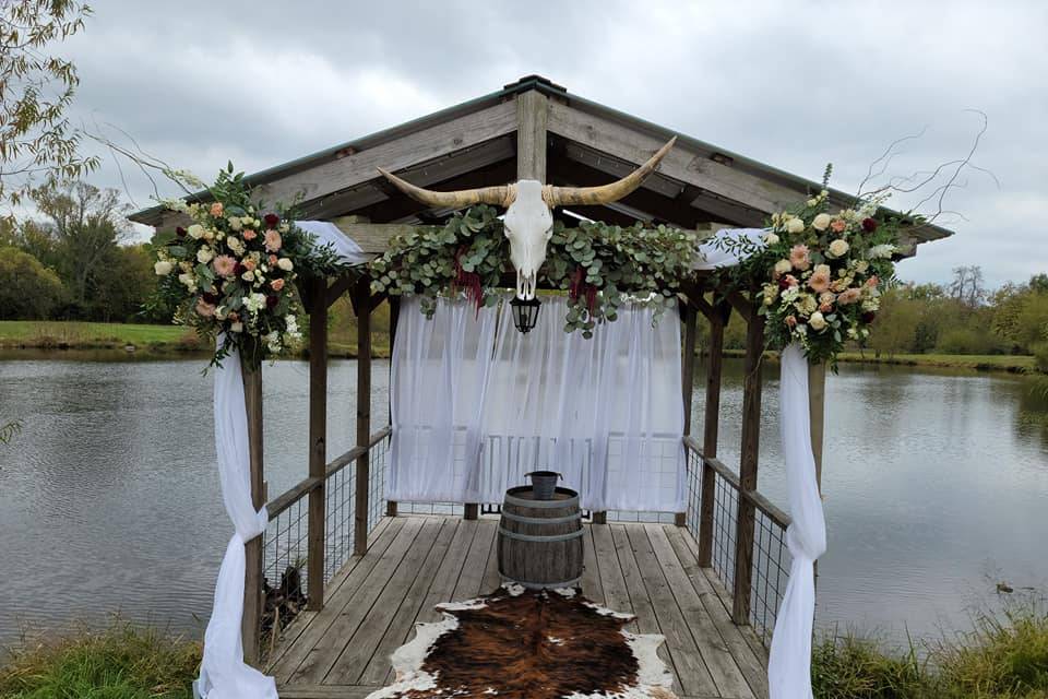 Cowhide on dock