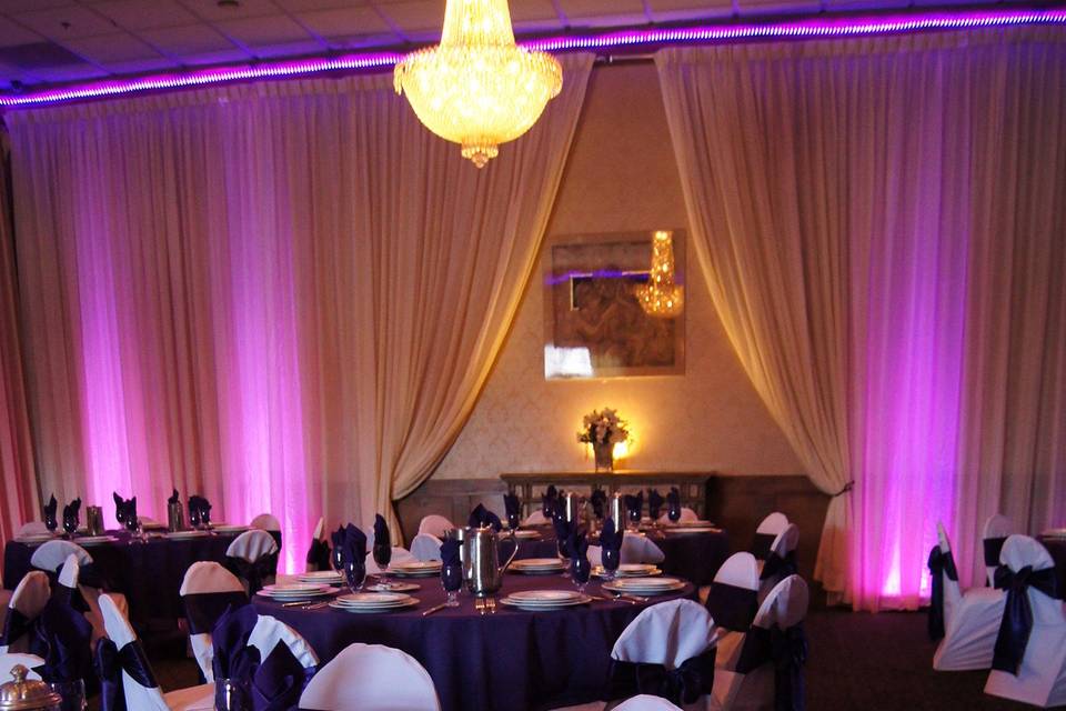 Purple themed reception