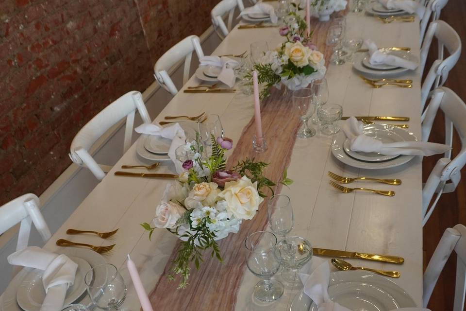 Tablescape w/ Chloe flowers
