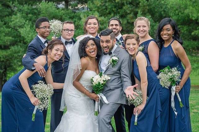 Newlyweds and their guests
