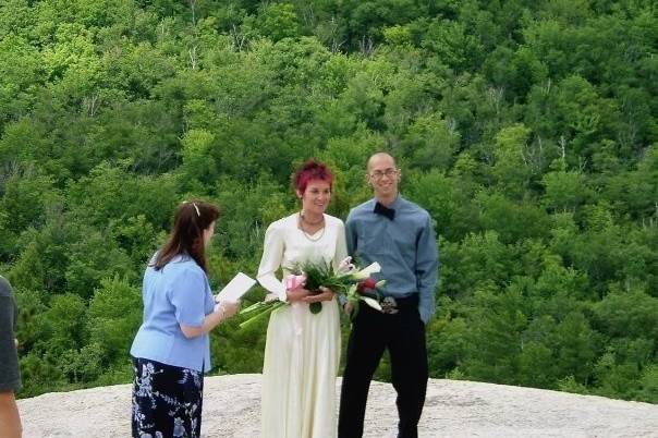 Wedding Ceremony at Jackson Falls with Kim The JP - NH Elopements