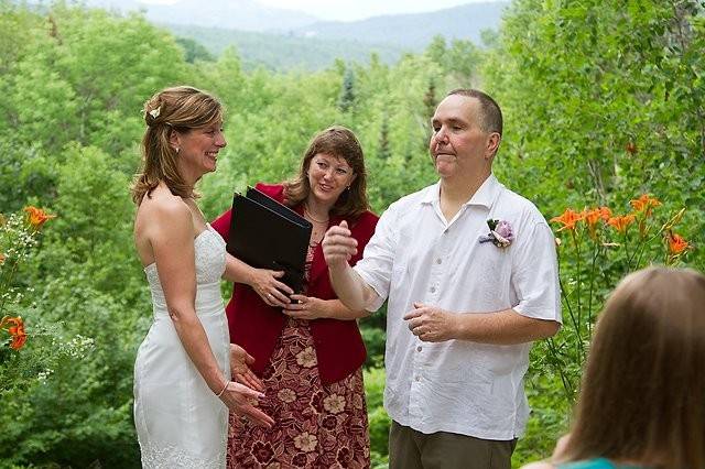 Wedding Ceremony at Jackson Falls with Kim The JP - NH Elopements