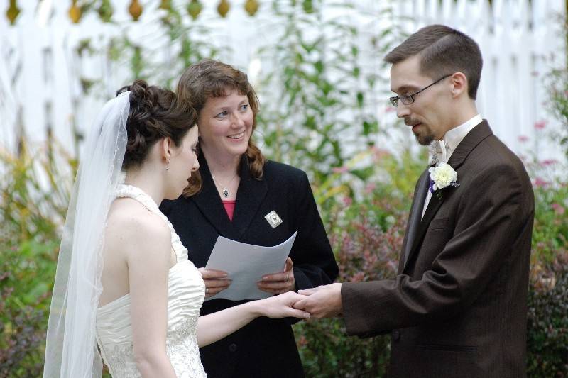 Wedding Ceremony at Jackson Falls with Kim The JP - NH Elopements