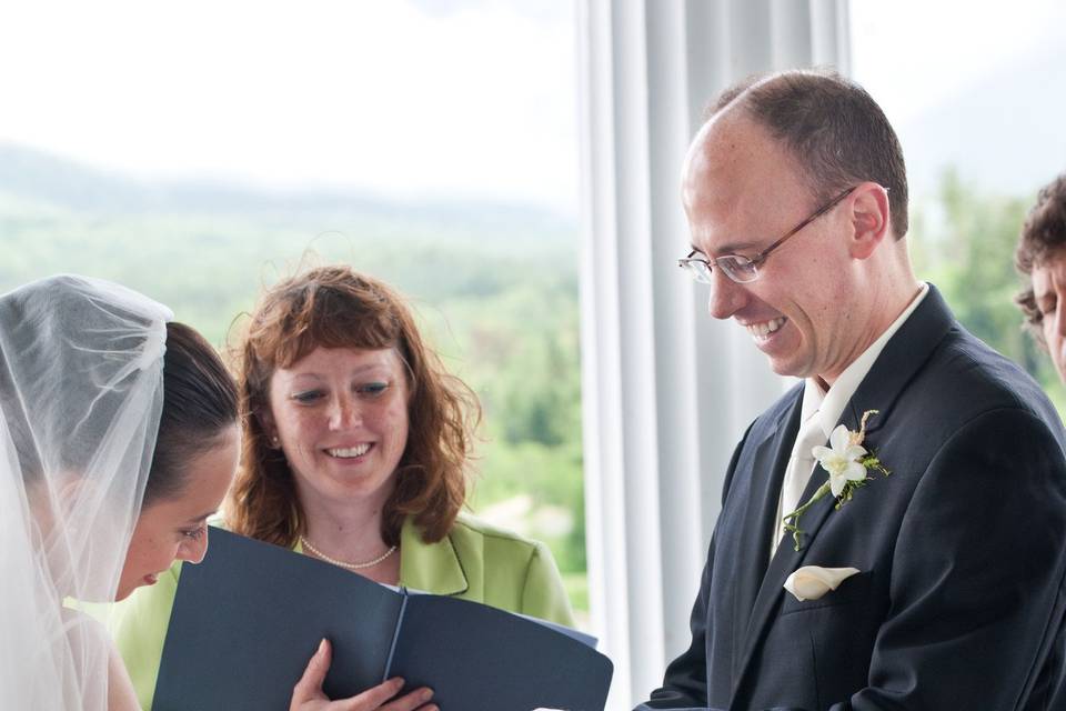 Wedding Ceremony at Jackson Falls with Kim The JP - NH Elopements