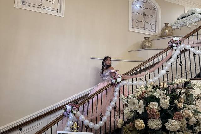 Bride on the grand staircase
