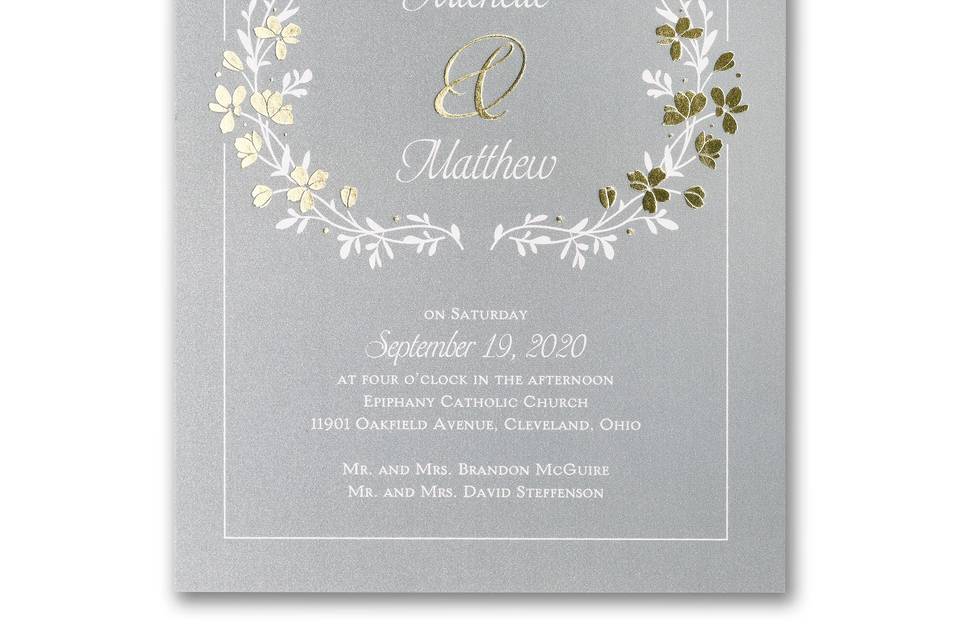 Gold foil floral design