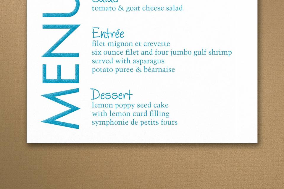 Wedding Menu