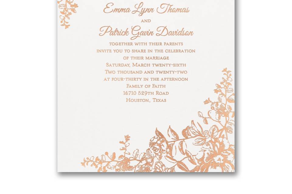 Rose Gold Floral Borders