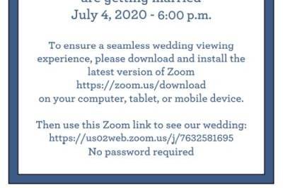 Invitation for virtual wedding