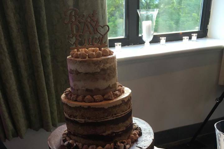 Multiple layered wedding cake