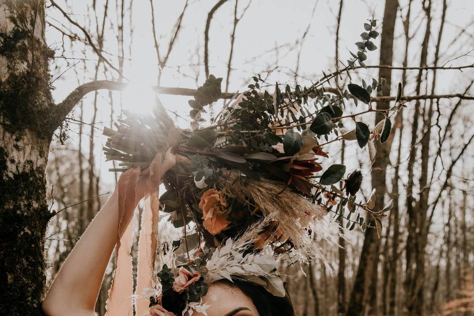 White fern flower crown