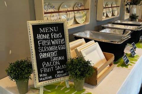 After wedding brunch buffet
