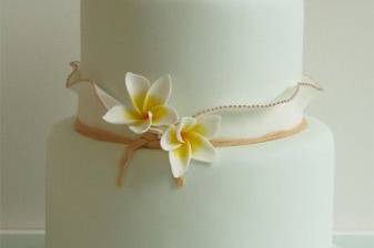 Simple stylish cake accented with frangipani