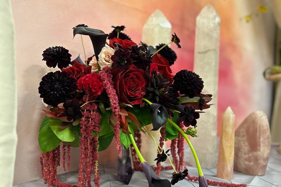 Crystal handle bouquet