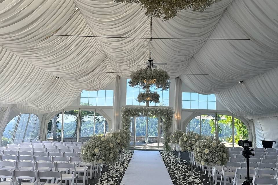 Babys breath chandelier
