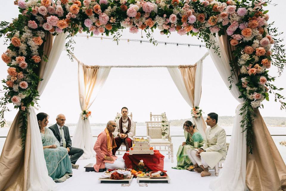 Mandap and flowers