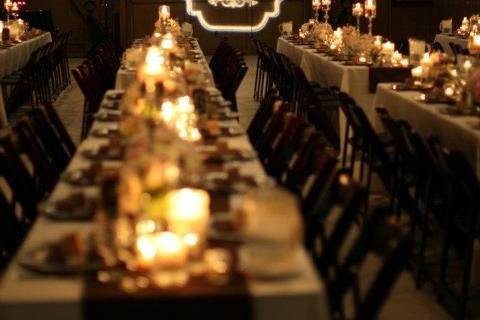 Long table reception setting