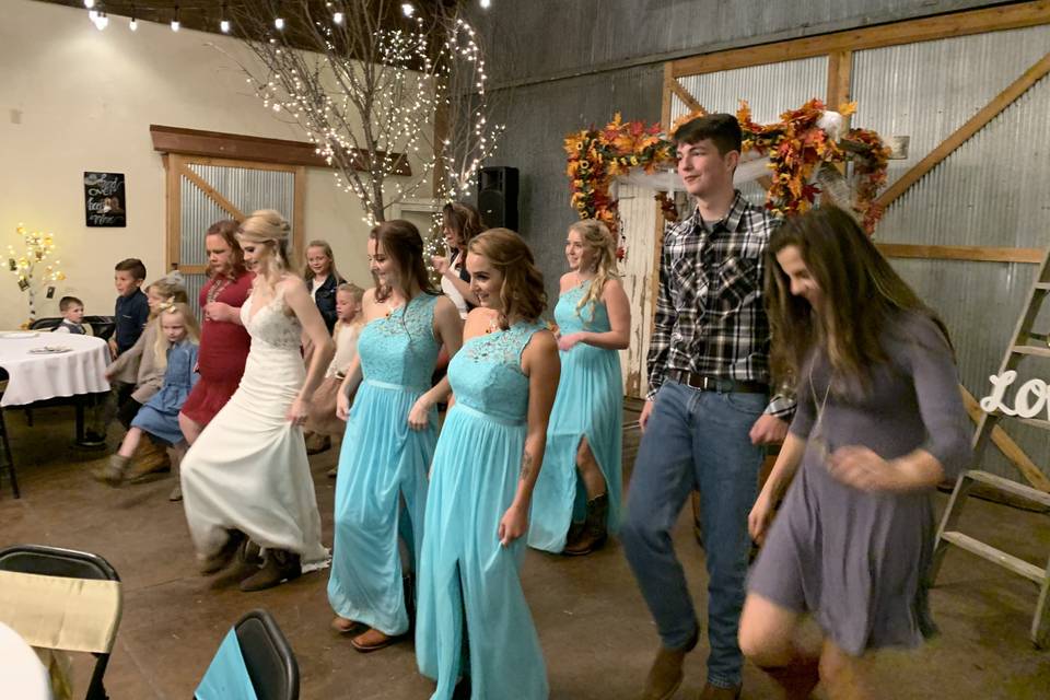 Line dancing with country music