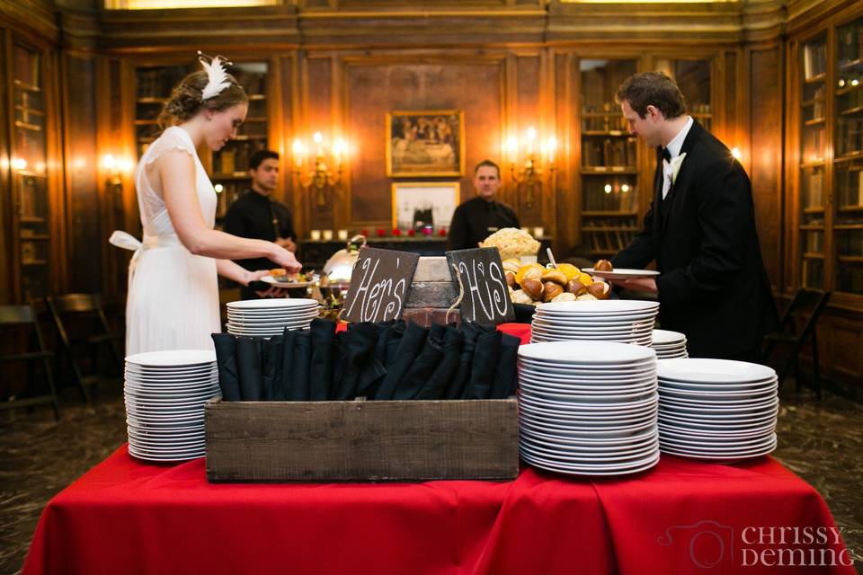 Historic library buffet