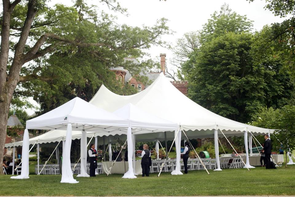 Outdoor tented ceremony