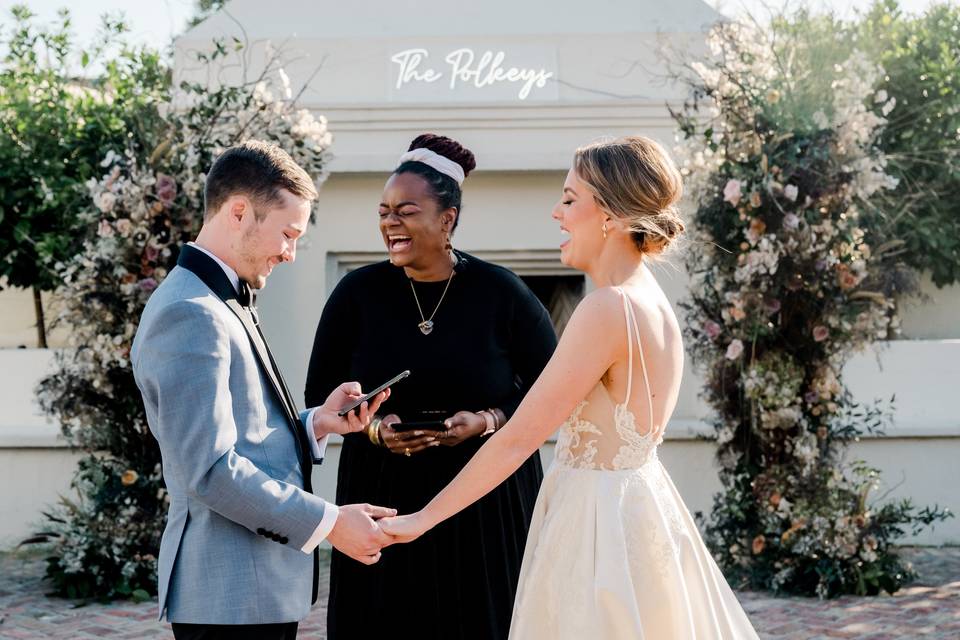 Couple at the altar w/ LaToya