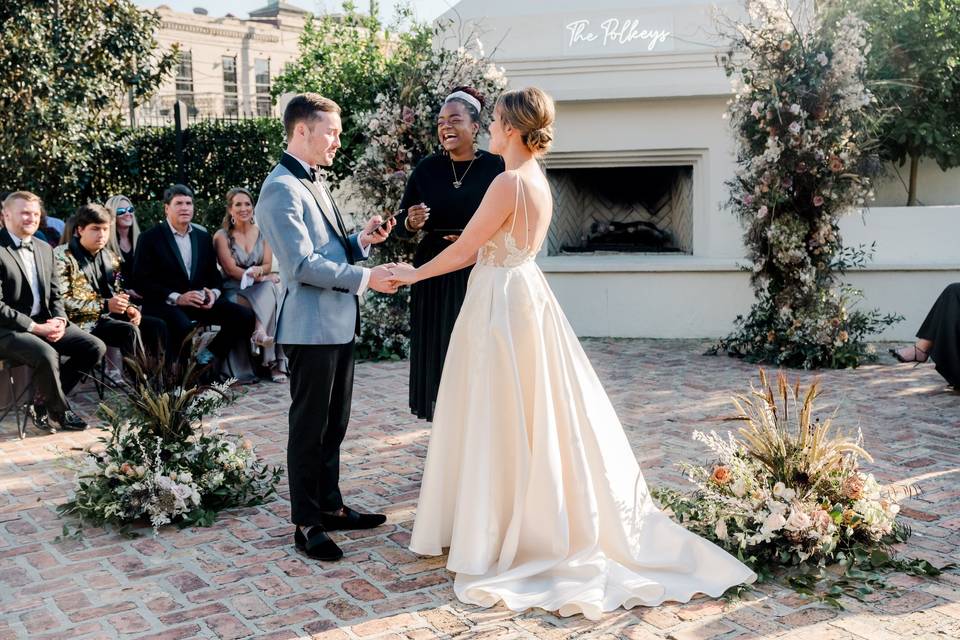 Couple at the altar w/ LaToya