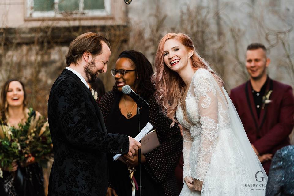 Couple at the altar w/ LaToya