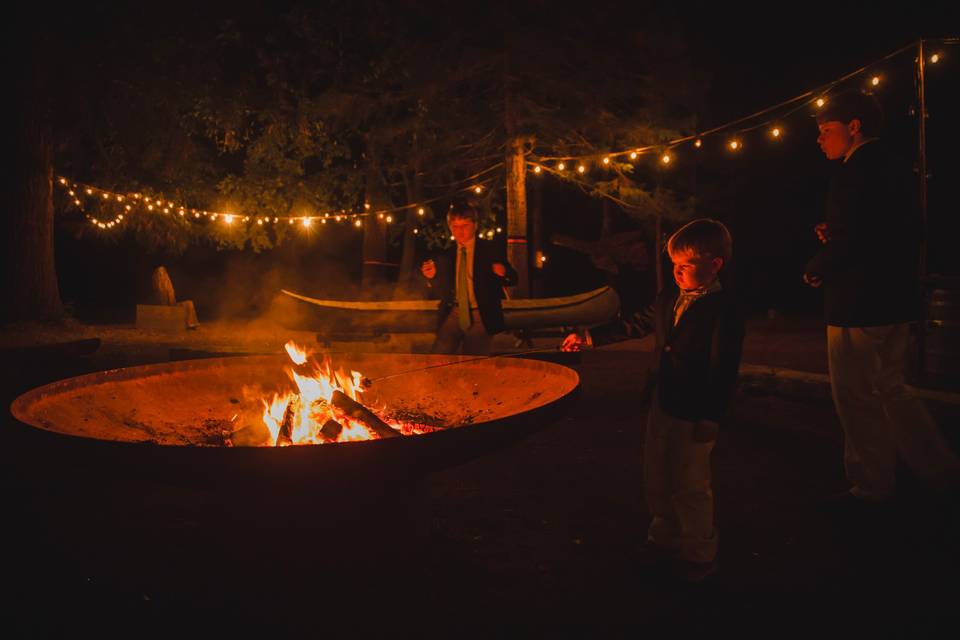 Kids at campfire