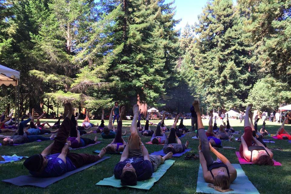 Yoga on the lawn