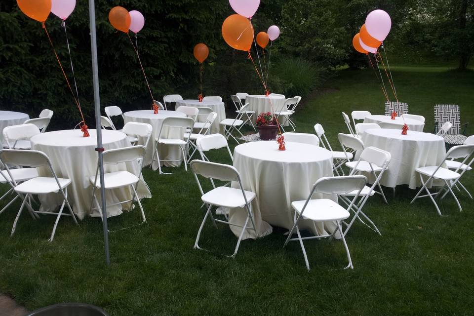 Table and chairs setting