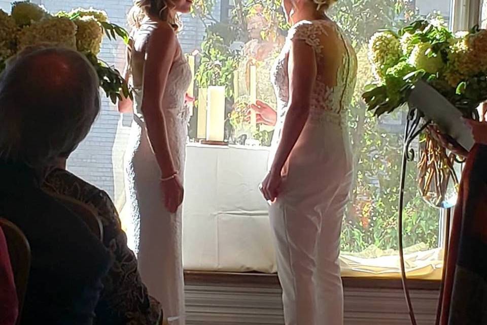 Bridal Couple in Windows