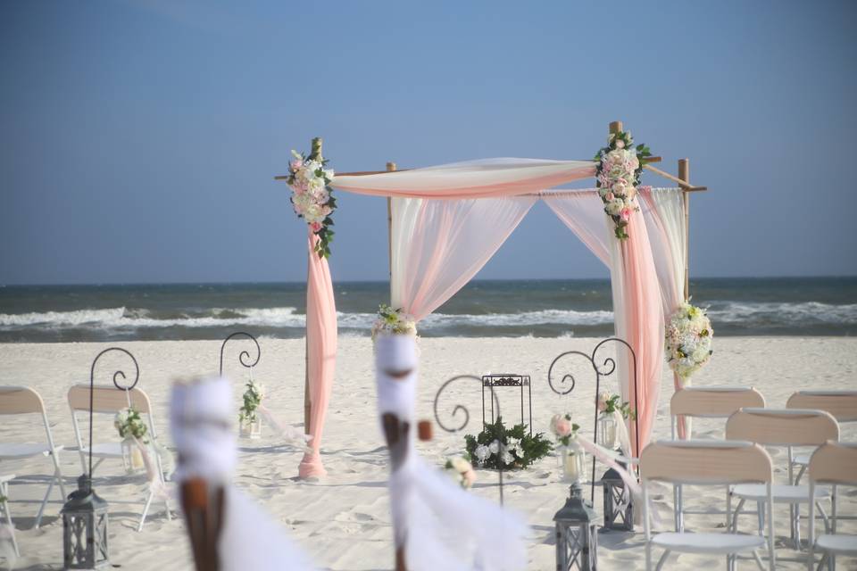 Lovely blush beach weddings