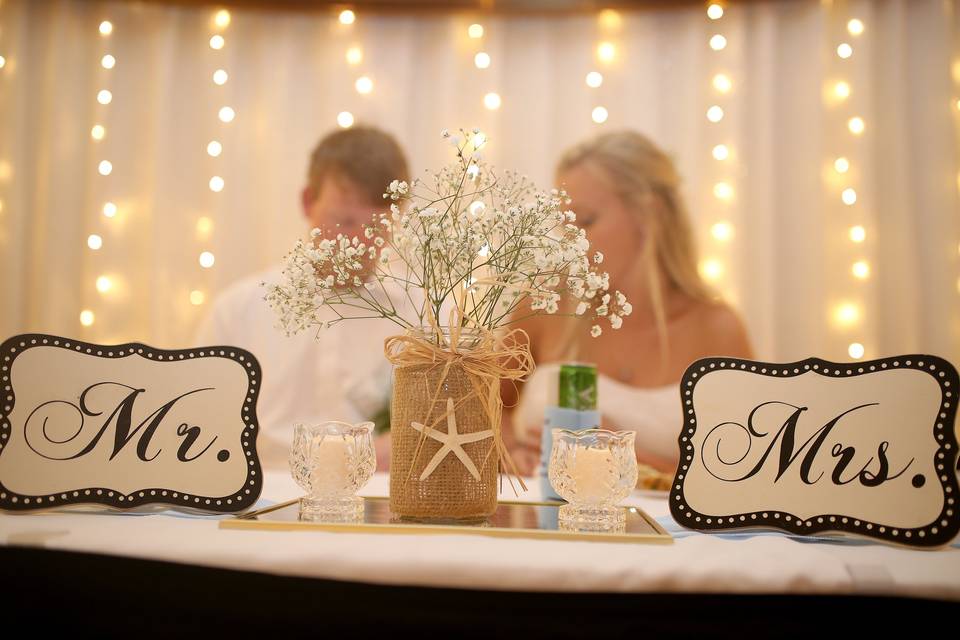 Reception head table