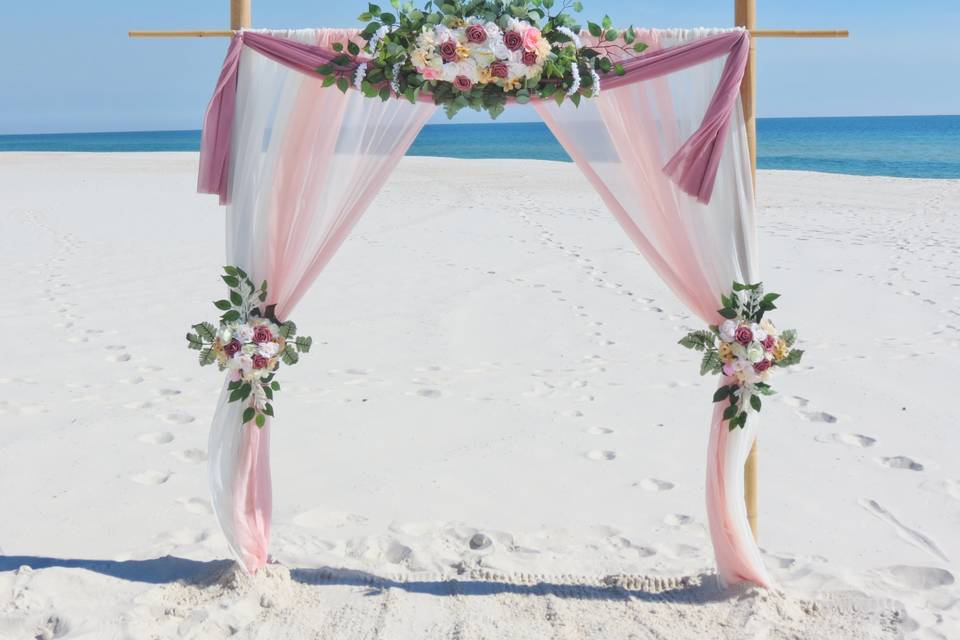 Blush Mauve wedding arch