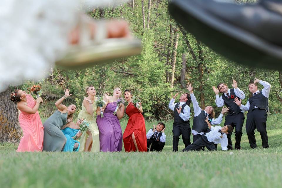 Stomping the bridal party
