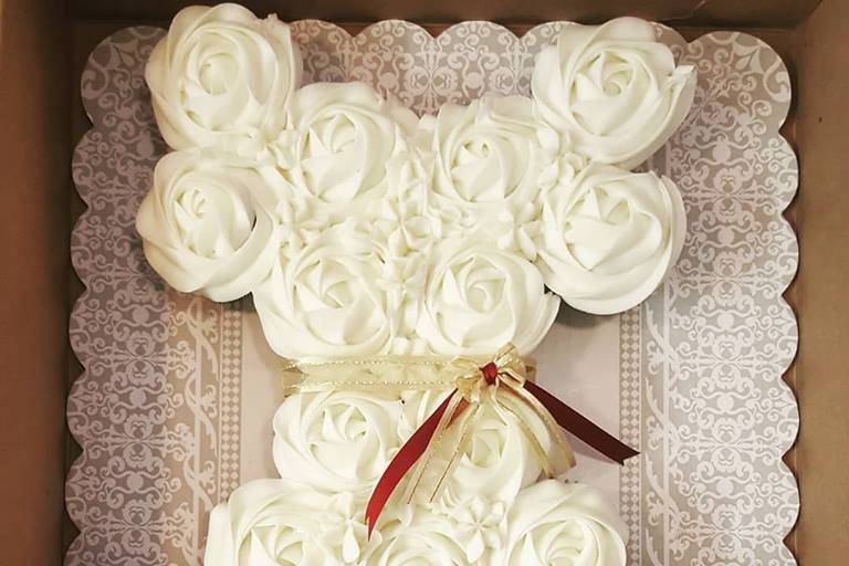 Wedding dress cupcake cake