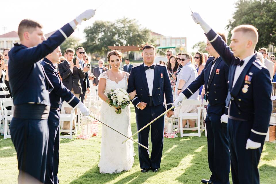 Outdoor wedding ceremony