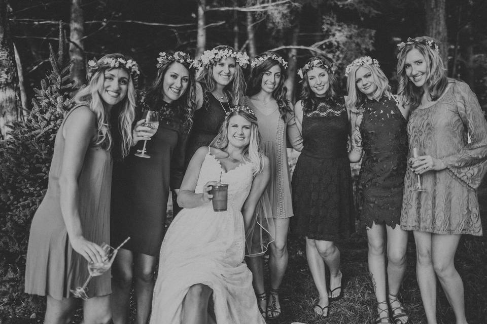 Bridesmaids and friends