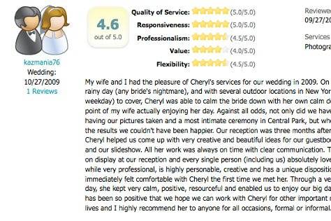 wedding wire reviews from our couple