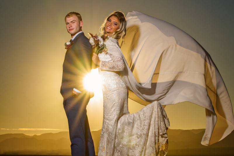 When the sun is bright, it's time to play and have so me fun with wedding portraits.