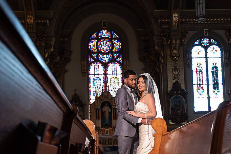 A quiet moment after the ceremony to reflect on their new lives together.