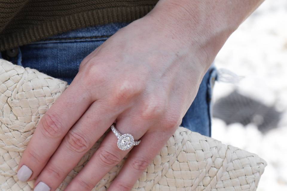 Classic oval engagement ring