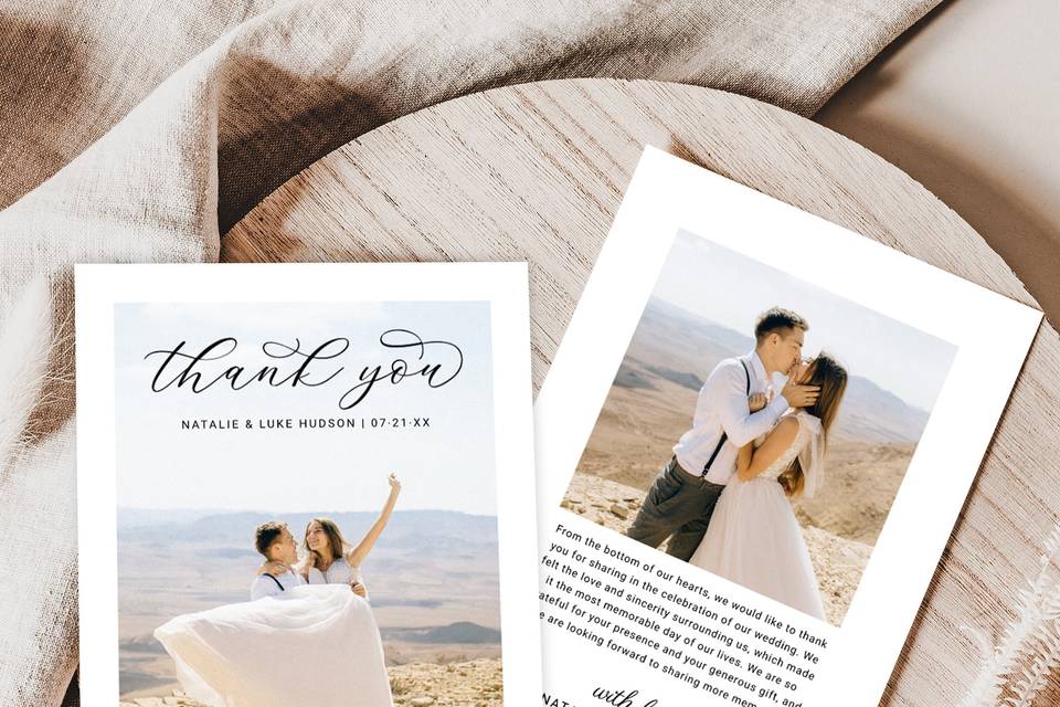 Wedding Thank you Photo Cards