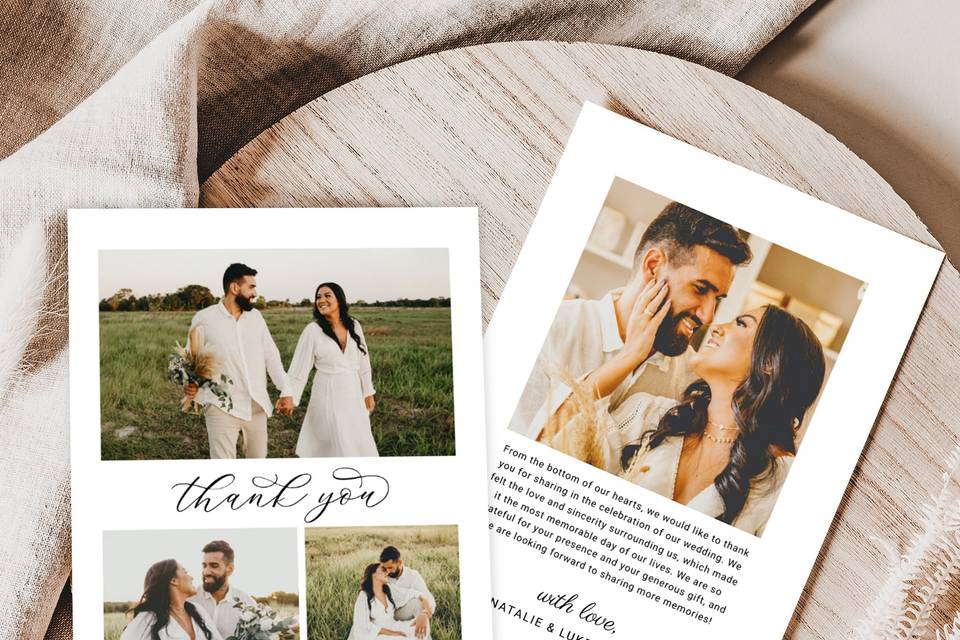 Wedding Thank you Photo Cards